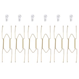 sourcing map 6pcs Plate Hanger, 8 Inch Stainless Steel Invisible Wall Plate Hangers with Wall Decorative Hooks and Tip Protector for Decorative Plates and Art