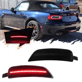 TurningMax For 2016 2017 2018 2019 2020 2021 2022 2023 MX-5 Miata Fiat 124 Spider Abarth Rear Bumper Side Marker lights Smoked Lens Red LED NA1J-51-5H0C, NA1J-51-5J0C