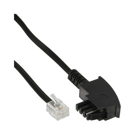InLine® TAE-F - RJ11 6m - Telephone Cable (6 m, TAE-F, RJ11, Black, Male/Male)
