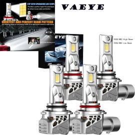 VAEYE 9005/HB3 High Beam + 9006/HB4 Low Beam LED Headlights Bulbs 6000K