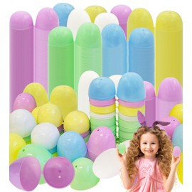 The Dreidel Company Fillable Easter Eggs 200-Pack, Pastel Colorful Bright Plastic Easter Eggs with Hinge, Perfect for Easter Egg Hunt, Surprise Egg, Easter Hunt, 2.25" Fillable Eggs