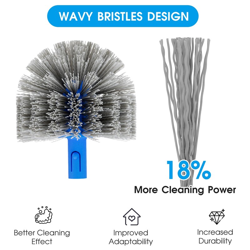 TidyMister Pool Brush Set - 20’’ 2-in-1 Detachable Round Brush