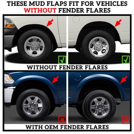 KEWISAUTO Mud Flaps Splash Guards for Ram 1500 2500 3500 2010-2018, Front & Rear Mud Guards Fender Flares for Dodge Ram 1500 2009-2018/1500 Classic 2019/2500 3500 2010-2018 Accessories (4PCS
