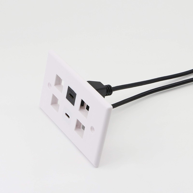 USB C Keystone Jack Cable,Type-c Male to Female Panel Mount