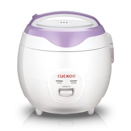 Cuckoo CR-0671V Basic Electric Small Rice Cooker & Warmer, 6 cups, with 3 Heating Areas, Rice Spatula, Drain Dish, Detachable Inner Lid, Rubber Gasket, and Non-Stick Coated Aluminum Inner Pot