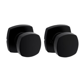 Kwikset Arroyo Knob Interior Passage Door Knob, Handle For Closet and Hallway Doors, Non-Locking Doorknob in Matte Black, with Microban Protection