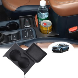 Aunginsy Center Console Cup Holder Organizer Tray Compatible with Ford Maverick 2022-2024 Truck Front Seat Armrest Box Dual Cup Holders Insert Expander Organizer Storage Box ABS Interior Accessories