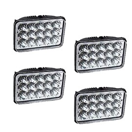 DOT 4x6 LED Sealed Beam Rectangular Headlight Replace H4651 H4652 H4656 H4666 H6545 Projector Compatible With Peterbilt Kenworth Freightliner 4PCS