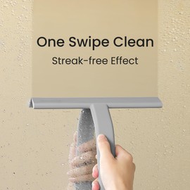 dancemoon JustHang Shower Squeegee for Glass Doors, All-One-Piece Silicone with Built-in Hook Design for Easy Hanging, Household Window Mirror Squeegee for Bathroom, Glass, Kitchen, Tile Wall, Car