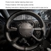 MUQIDA Genuine Leather Steering Wheel Cover, 15 Inches Breathable Stitch