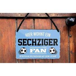 Tin Signs Here Lives A Sixty Fan Decorative Metal Sign Item Gift for Birthday or Christmas 18 x 12 cm