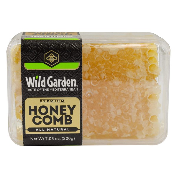 Wild Garden 100% Pure Raw Gourmet Honeycomb, 100% All-Natural, No Additives, No Preservatives, Fresh From The Farm! 7.05 oz Pack of 1