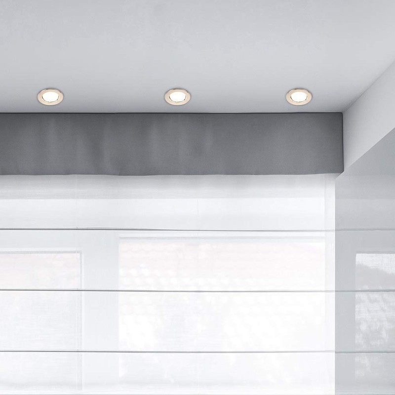 MiniSun | Modern Fire Rated Brushed Chrome GU10 Recessed Ceiling