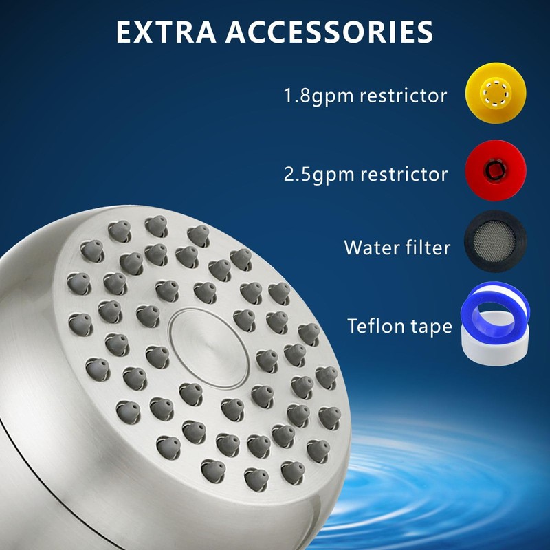 Nuodan High Pressure Shower Head - Powerful Bathroom Pressure Boosting