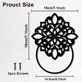 MAYJOYDIY Vintage Floral Metal Towel Ring Antique Style Custom Towel Holder Bath Towel Ring Black Art Towel Rack Wall Mounted for Bathroom Kitchen Towel Hanger Home Decors Gift