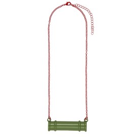 Demon Slayer: Kimetsu no Yaiba Anime Manga Nezuko Cosplay Bamboo Mouth Guard Replica Necklace with Red Adjustable Chain and Lobster Clasp