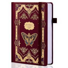 TIEFOSSI Butterfly Journals for Women Men, College Ruled Journals for Writing, Lay Flat Notebook, 320 Numbered Pages A5 Journaling