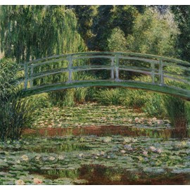 絵画風 壁紙ポスター（はがせるシール式）【フルサイズ版】 クロード・モネ 日本の橋 1899年 フィラデルフィア美術館 キャラクロ K-MON-010S1 （625mm×594mm） 建築用壁紙＋耐候性塗料 ＜日本製＞ ウォールステッカー お風呂ポスター