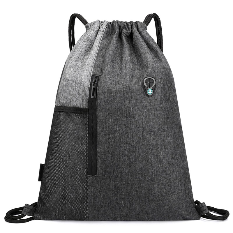 Gym Sack with Earphones Jack Drawstring Backpack Water-resistant Drawstring Bucket