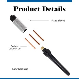 TIG Tungsten Manual Sharpener Holder Fixed Sleeve Kit for TIG Collet 1/16'', 3/32''