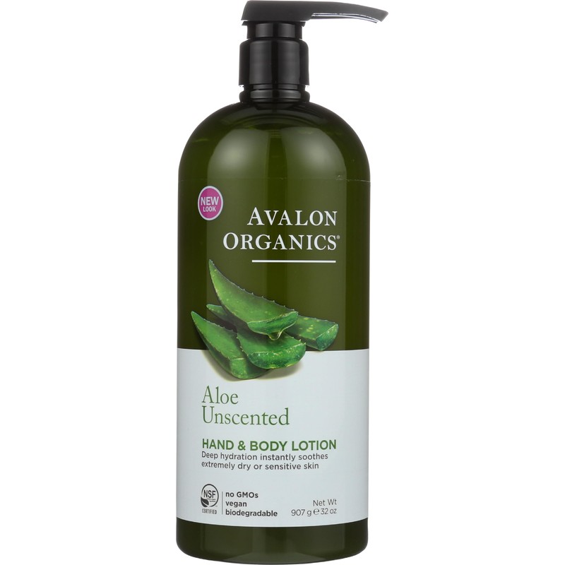 Avalon Organics Loción para manos y cuerpo, Aloe sin perfume,