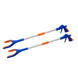 ArcMate 32" Orang-U-Tongs Grippy Indoor Grabber Reacher with Collapsible Slip Joint - Grabber Tool with 4.5" Jaws with Maximum Grip Anti-Slip Rubberized Jaws, 5lb. Capacity (2 Pack)