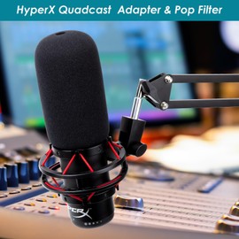 YOUSHARES HyperX Quadcast Mount Adapter with Microphone Covers Foam, Compatible with for HyperX QuadCast Microphone, Replacement Quadcast Adapter for HyperX Quadcast Boom Arm