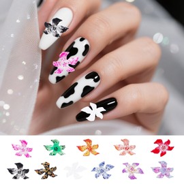 120PCS Flower Nail Art Charms 3D Hawaii Flowers Nail Rhinestones