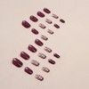 Purple Press on Nails Medium Oval Artificial Acrylic Fake Nails
