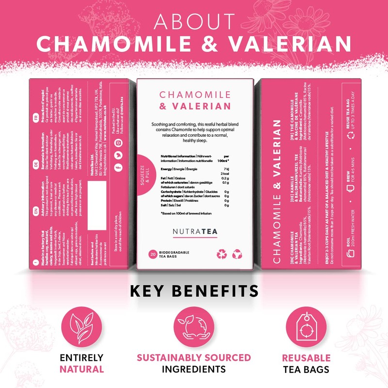 NutraTea - Chamomile & Valerian Tea | Valerian Root Tea