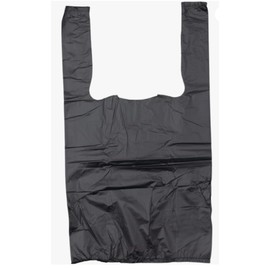Premium Black Plastic Bags for grocery - 20" x 10" x 6" (100)