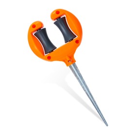 Garden Hose Guide Positioning Catheter Stakes, Garden Watering Outdoor Flower and Tree Hose Anti Kinking With Spike And Roller Metal Stakes (Orange 1Pcs)