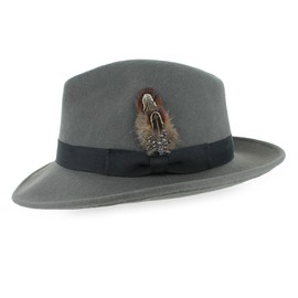 Belfry Crushable Dress Fedora (XXL, Grey W. Black) …