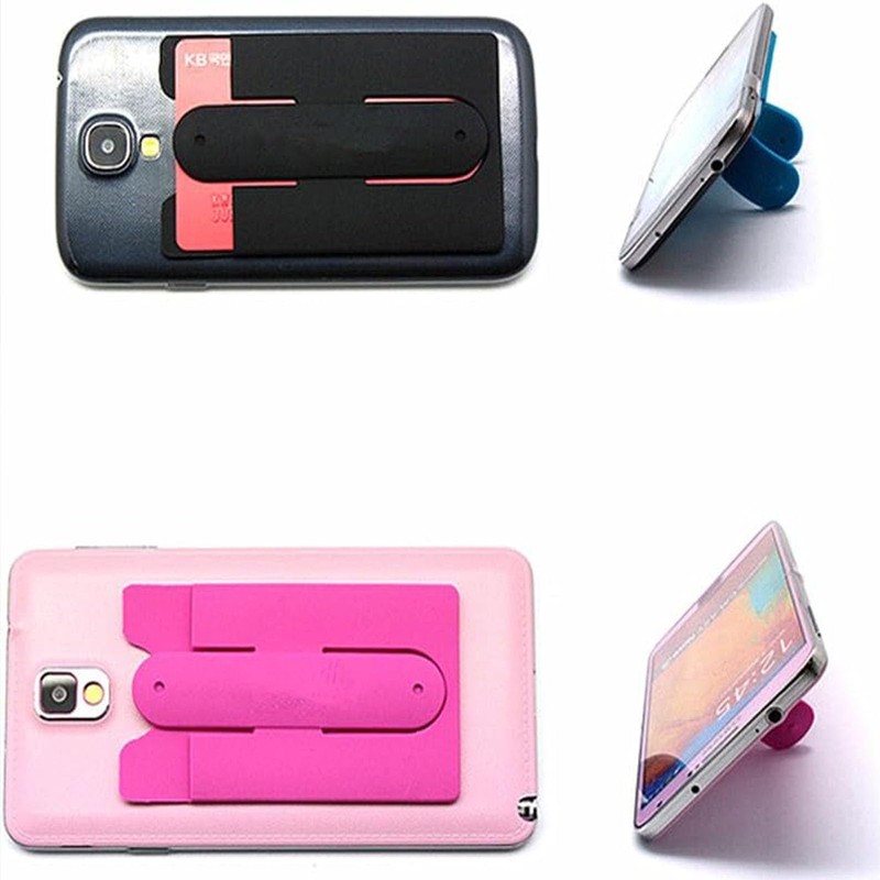 2Pack Card Holder With Cell Phone Stand, Wallet, Stick On