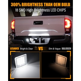 LESAUCE LED License Plate Light for Tacoma 2016-2022 & Tundra 2014-2021 Pickup6000K White, Tag Lamp Assembly Replacement, Pack of 2