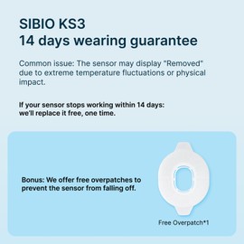 SIBIO KS3 Continuous Ketone Monitor - 14-Day Wearable Sensor for Keto