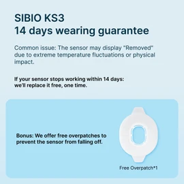 SIBIO KS3 Continuous Ketone Monitor - 14-Day Wearable Sensor for Keto