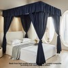AIKASY Dark Blue Thickened Bed Canopy Curtains - Elegant Bedroom
