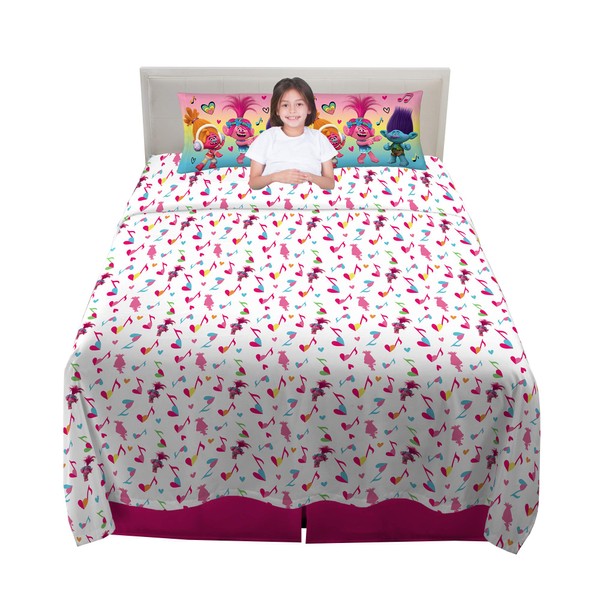 Franco Kids Bedding Super Soft Sheet Set, 4 Piece Full Size, Trolls