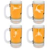 12oz Beer Mug Stein Glass Set of 4 Gift Scorpion