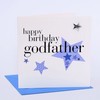 Claire Giles Hearts and Stars Happy Birthday Godfather Card,blue