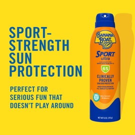 Banana Boat Sport Ultra SPF 65 Sunscreen Spray, 6oz | Spray Sunscreen SPF 65, Oxybenzone-Free, Water Resistant, 6oz