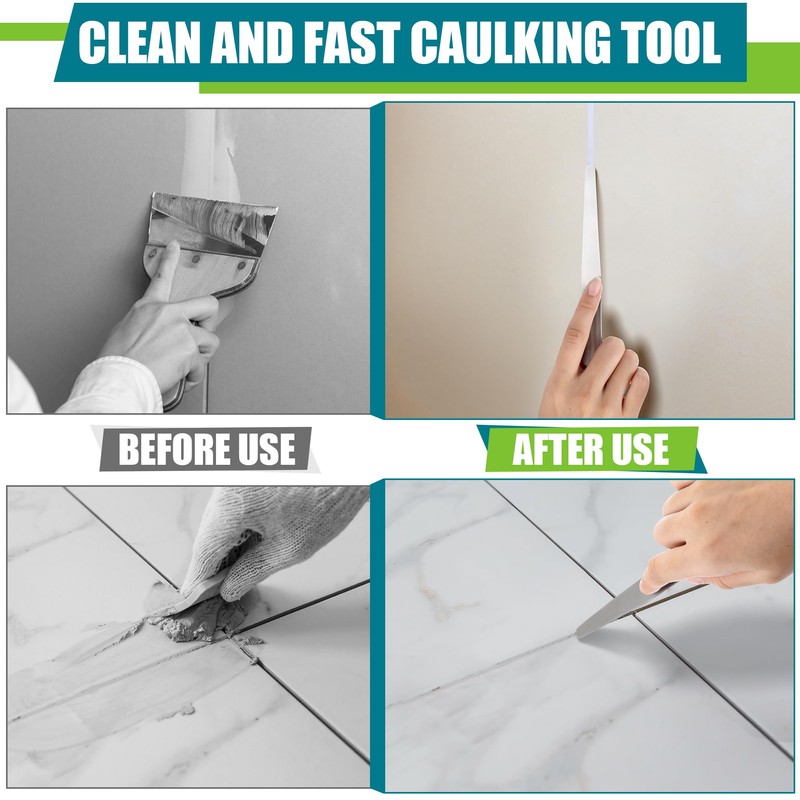 Saillong 7PCS Caulking Spatula Tool Set, Professional Stainless Steel Caulk