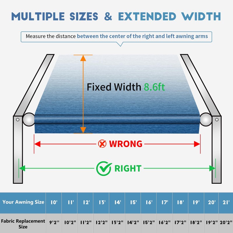 Heavy Duty RV Awning Fabric Replacement - 19.5oz Vinyl Camper