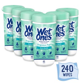 Wet Ones (6 Pk) Wet Ones Sensitive Skin Hand Wipes Canister, 40 Ct