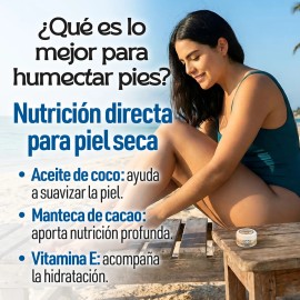Crema Humectante Pies Resecos Vitamina 55g Tlali Piel Seca Hidratar Profundamente Aceites Naturales Uso Diario Agrietados Secos