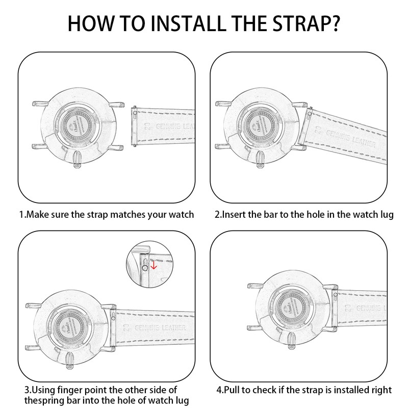 TStrap Extra Long Watch Band - XL XXL Leather Watch
