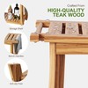 Jekruiet 24" Solid Teak Shower Bench with Towel Bar &