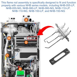 RMSPO Flame Rod Assembly 30014189B with Gasket Tankless Water Heater Boiler Replacement Parts for Navien NPE NCB Series
