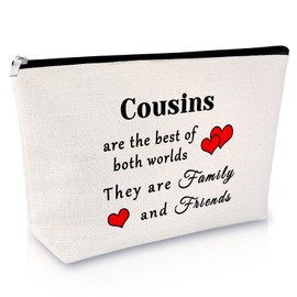 Cousin Gifts for Women Makeup Bag Anniversary Birthday Gifts for Girls Teen Friendship Graduation Presents for Best Friends Sister Cousin Female Travel Cosmetic Bag Christmas Thanksgiving Presents